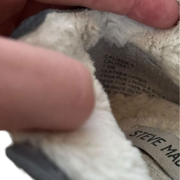 Steve Madden Caliber Faux Fur Wedge Shoe Gray Size 7.5 - Picture 7 of 7